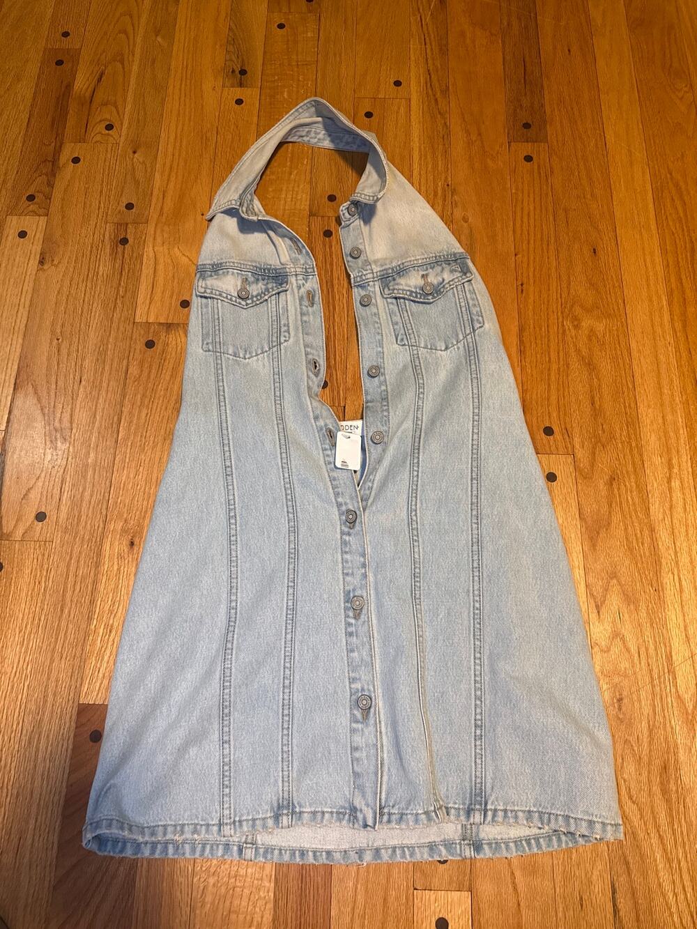 NEW Hidden Los Angeles Denim Shirt Dress Women L Button Front 100% Cotton